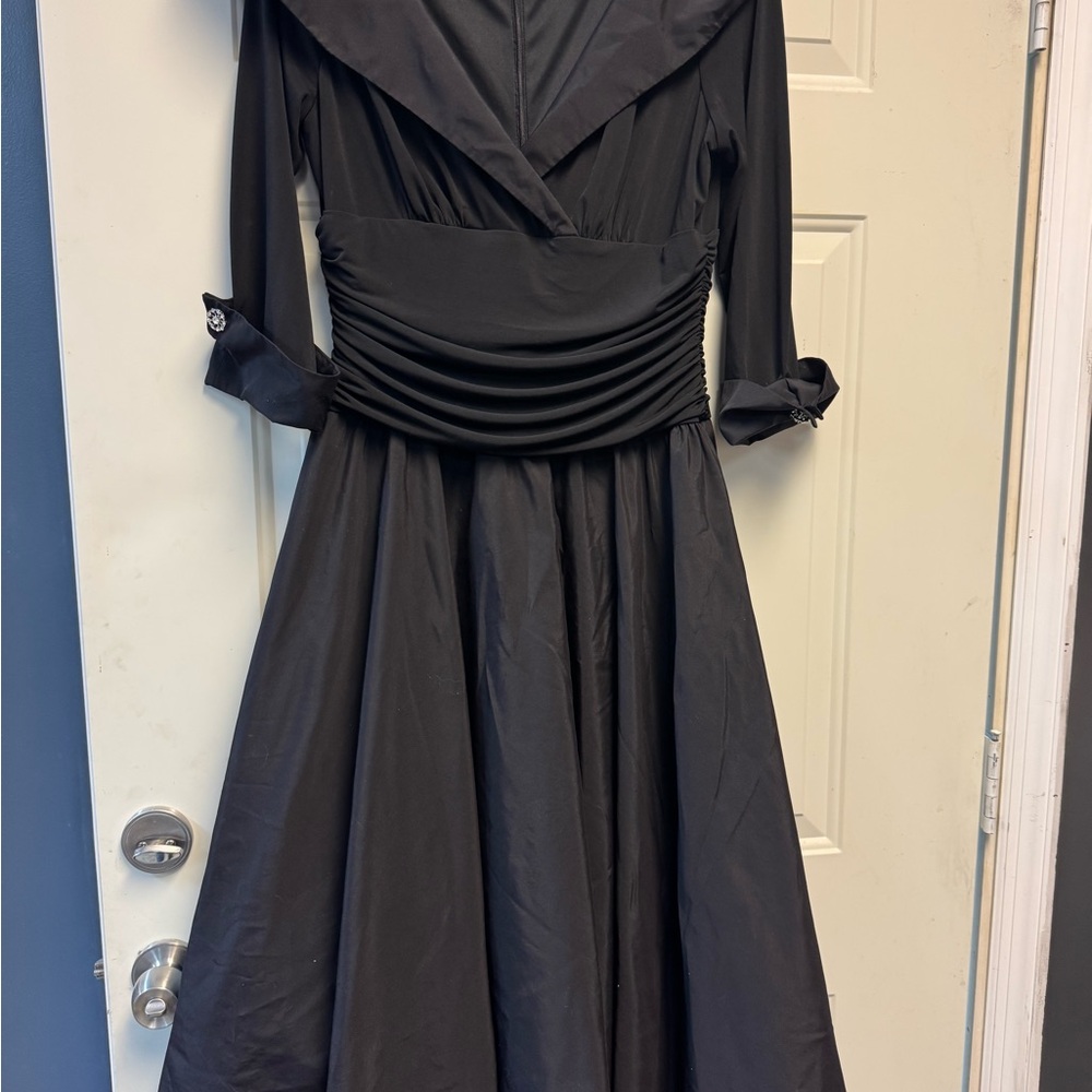 Jessica Black Long Sleeve Dress with petti coat